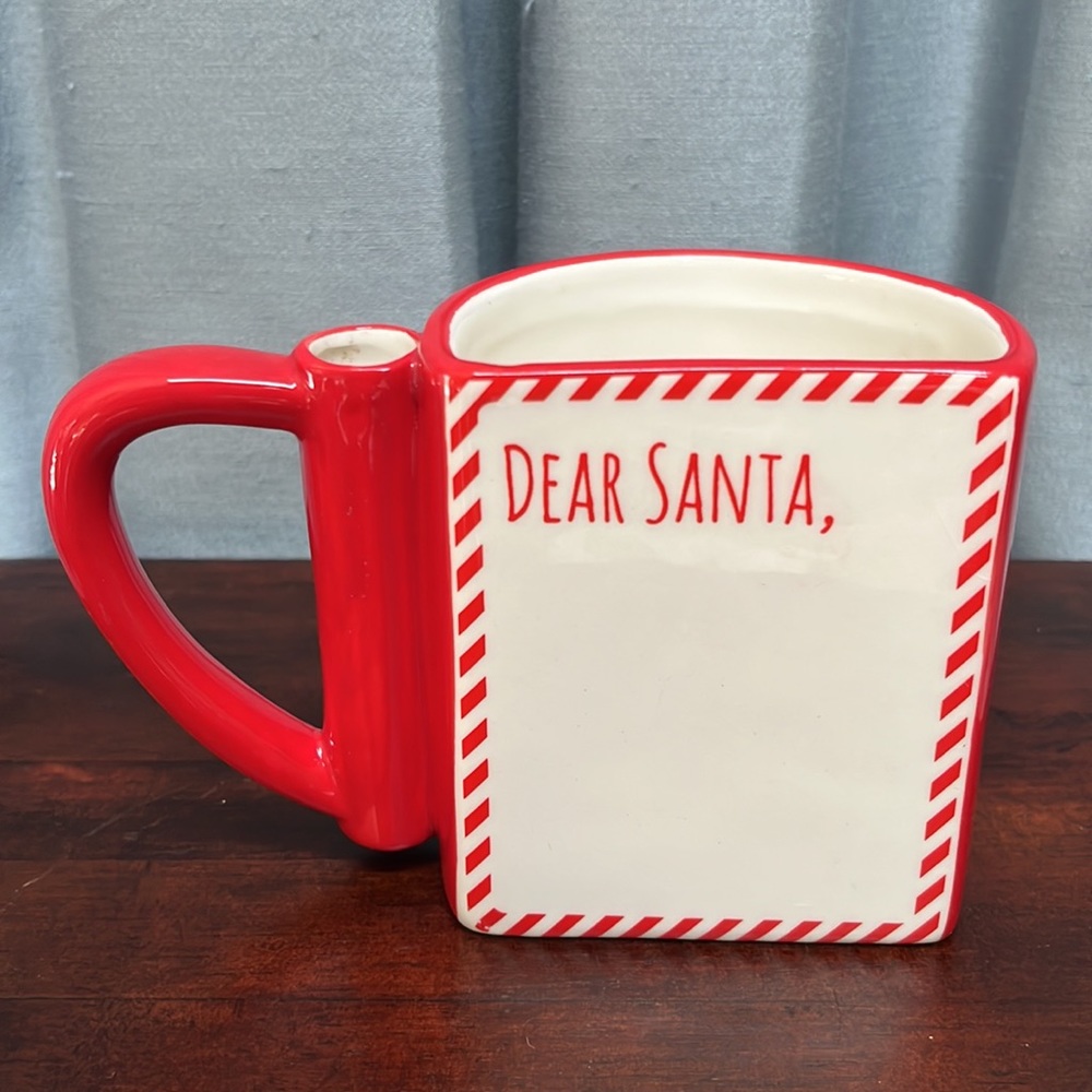 DEI Dear Santa Letter Write On Mug with spot for pen